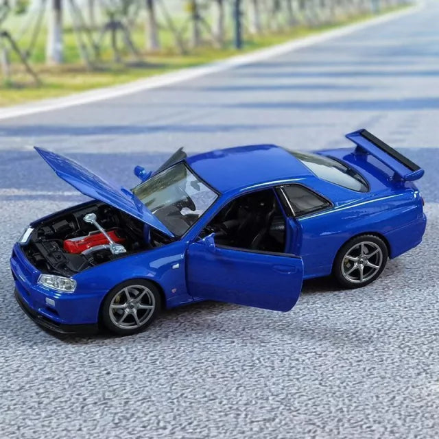 Carro Miniatura Nissan Skyline GTR R34 | Escala 1:24